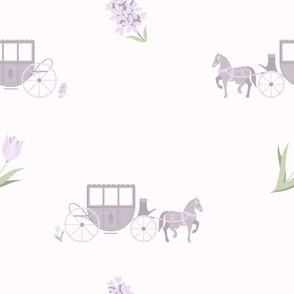 Regency Horse Drawn Carriage // Little Girl Lavender & Light Pink // Medium