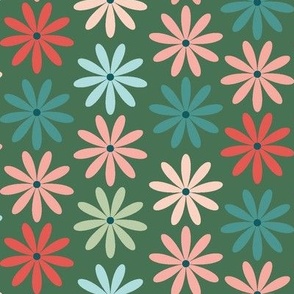 Just Simple Flowers-Green and Pink Palette