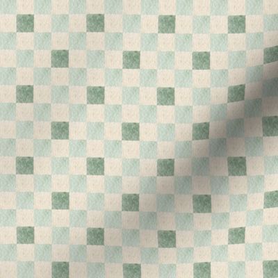 Neutral Block Pattern – Cream, Light Minty Green and Green Plaid Fabric, Gender Neutral Fabric (block H) small scale