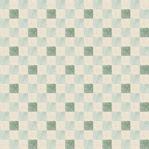 Neutral Block Pattern – Cream, Light Minty Green and Green Plaid Fabric, Gender Neutral Fabric (block H) small scale