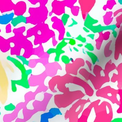 Abstract floral pattern in preppy colors