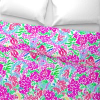 Abstract floral pattern in preppy colors
