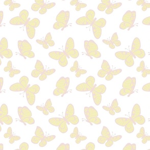 butterfly yellow pink white