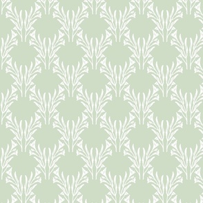 Traditional Lattice in Light Sage Green & White for Fabric, DIY Projects, & Wallpaper