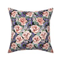 New York State Flower Roses in Coral, Muscat and Sage Medium 
