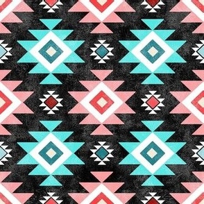 Small Scale Aztec Geometric on Black