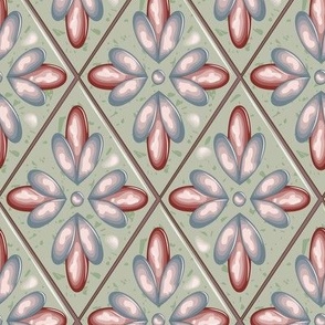 Glazed Floral Tiles - Medium