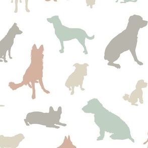 Dog Breed Silhouettes - Muted Colors, Large Scale