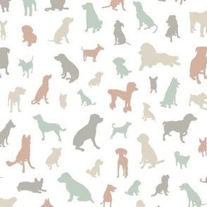 Dog Breed Silhouettes - Muted Colors, Medium Scale