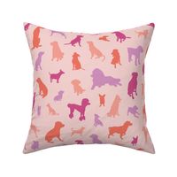 Dog Breed Silhouettes - Pink, Large Scale