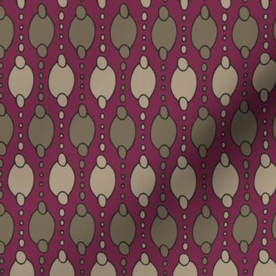 311 - Small scale modern geometric magenta violet, taupe beige and tawny brown hand drawn pattern for napkins, placemats, table runners  as well as sweet nursery decor, kids apparel, baby accessories and crafts.