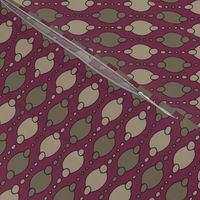 311 - Small scale modern geometric magenta violet, taupe beige and tawny brown hand drawn pattern for napkins, placemats, table runners  as well as sweet nursery decor, kids apparel, baby accessories and crafts.