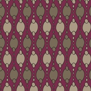 311 - Small scale modern geometric magenta violet, taupe beige and tawny brown hand drawn pattern for napkins, placemats, table runners  as well as sweet nursery decor, kids apparel, baby accessories and crafts.