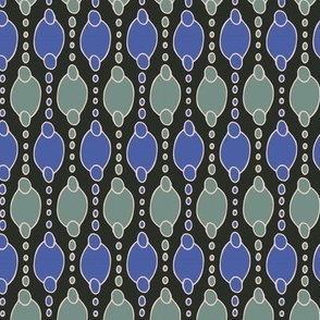 311 - Small scale modern geometric periwinkle blue, sage green and charcoal grey hand drawn pattern for wallpaper, curtains, minimalist pillows and sheet sets, table cloths and table runners
