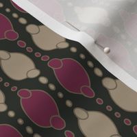 311 - Small medium scale modern geometric magenta violet, taupe beige and deep charcoal hand drawn pattern for wallpaper, curtains, minimalist pillows and sheet sets, table cloths and table runners