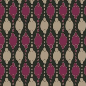 311 - Small medium scale modern geometric magenta violet, taupe beige and deep charcoal hand drawn pattern for wallpaper, curtains, minimalist pillows and sheet sets, table cloths and table runners