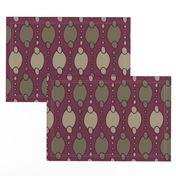 311 - Jumbo scale modern geometric magenta violet, taupe beige and tawny brown hand drawn pattern for napkins, placemats, table runners  as well as sweet nursery decor, kids apparel, baby accessories and crafts.