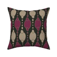 311 - Jumbo scale magenta violet, taupe beige and deep charcoal hand drawn modern geometric pattern for wallpaper, curtains, minimalist duvet and sheet sets, table cloths and table runners