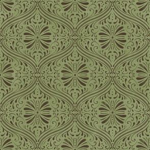 Italian Ogee Deep Green Swirl