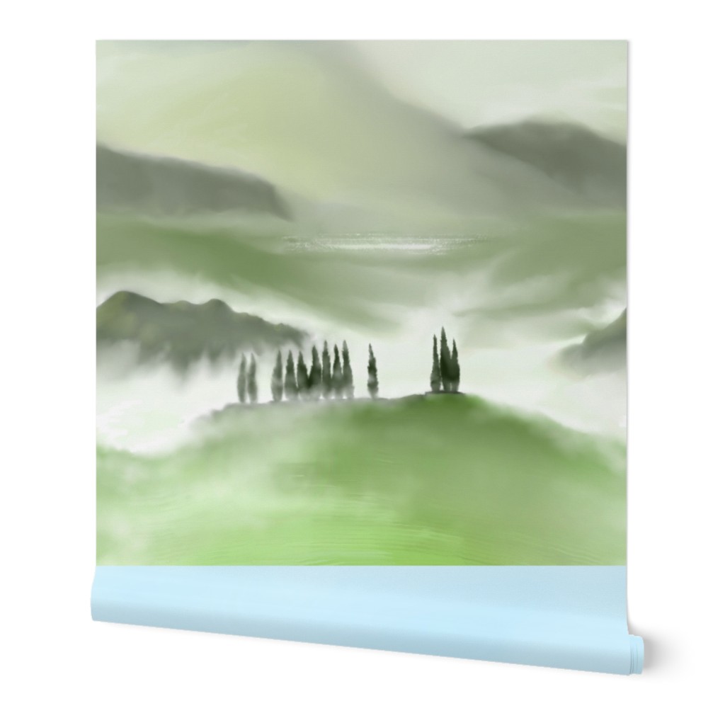 10' tall mural: Misty Tuscan Morning 