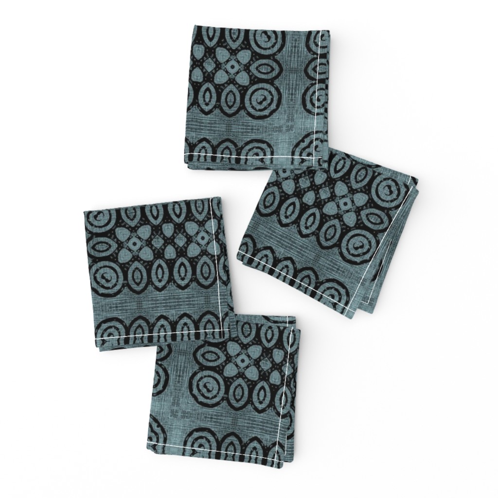 Ikat Adinkra Primitive in blue