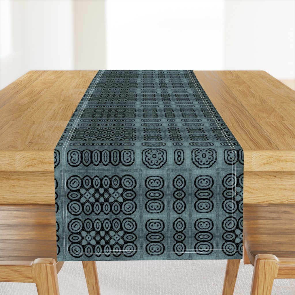 Ikat Adinkra Primitive in blue