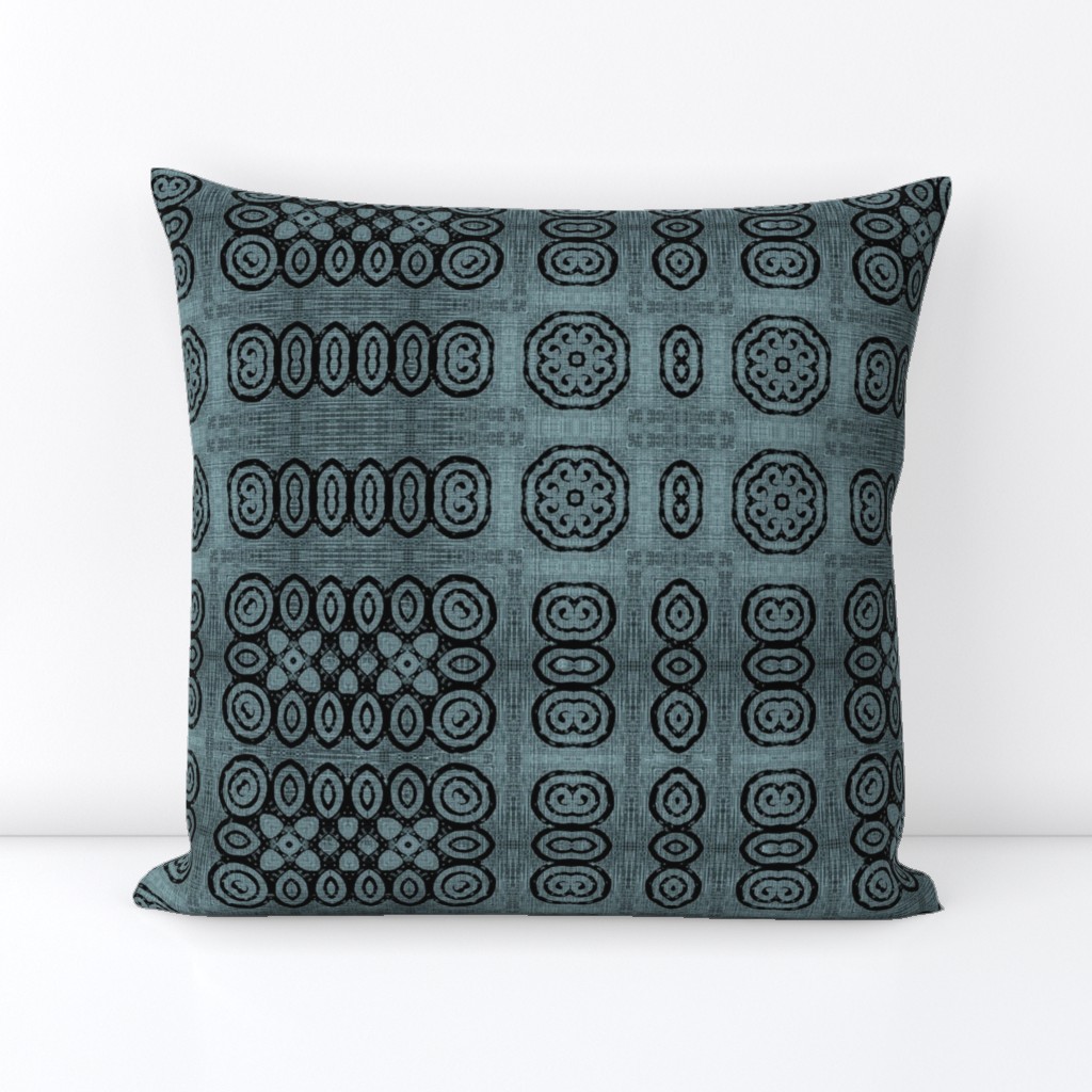 Ikat Adinkra Primitive in blue