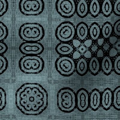 Ikat Adinkra Primitive in blue