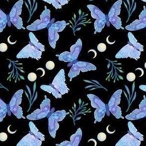 Once in a Blue Moon Butterflies on Black