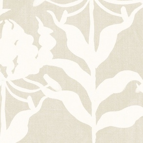 Glory Lily - White on Beige (Jumbo Scale)
