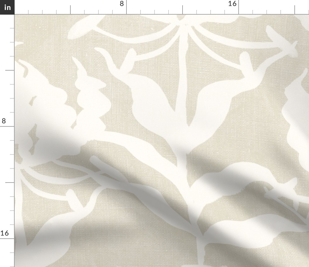 Glory Lily - White on Beige (Jumbo Scale)
