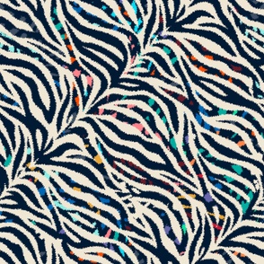 Large Abstract animal print in pink,beige and teal with the splash of orange and dark navy by art for joy lesja saramakova gajdosikova design