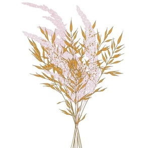 Grass bloom bouquet print on white background large