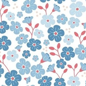 Ditsy floral print with  featuring spoonflower petal signature cotton solids by art for joy lesja saramakova gajdosikova design