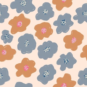 Simple Abstract Floral with Beige Background