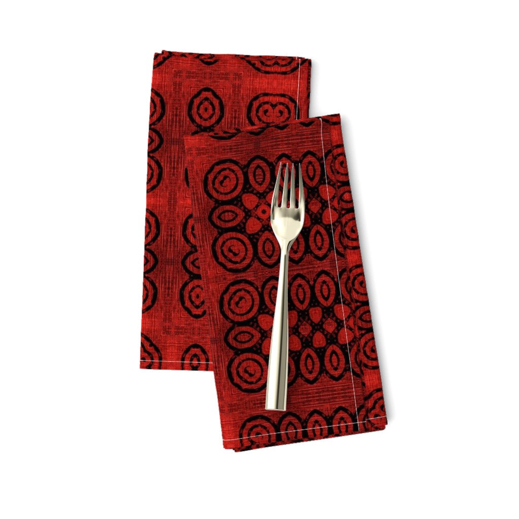 Ikat Crimson Red Primitive Weave 