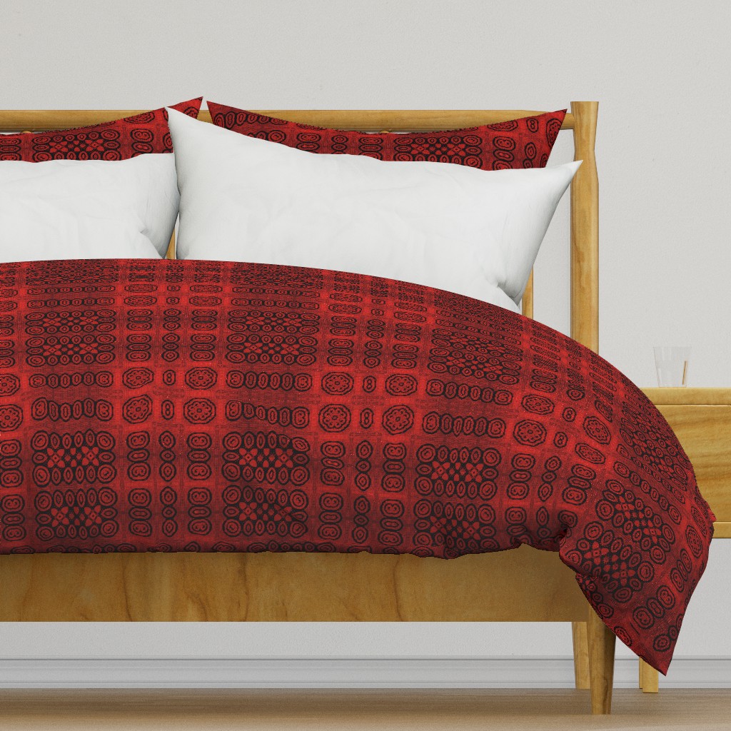 Ikat Crimson Red Primitive Weave 