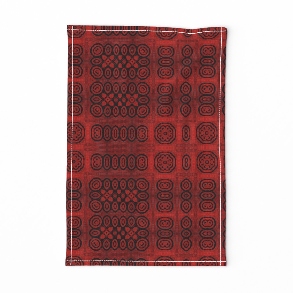 Ikat Crimson Red Primitive Weave 