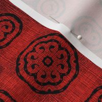 Ikat Crimson Red Primitive Weave 