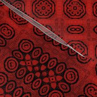 Ikat Crimson Red Primitive Weave 