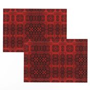 Ikat Crimson Red Primitive Weave 