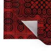 Ikat Crimson Red Primitive Weave 