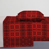 Ikat Crimson Red Primitive Weave 