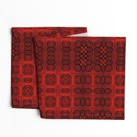 Ikat Crimson Red Primitive Weave 