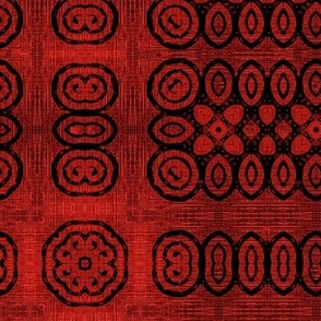 Ikat Crimson Red Primitive Weave 