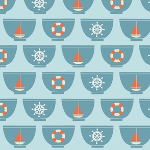 (L) Nautical bowls pale blue 