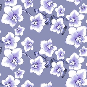 Orchids Large - Muted Purple