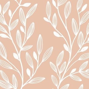 Climbing vines on a peach background