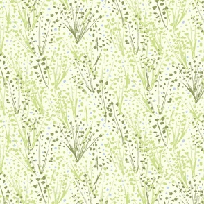 Whimsical field - lime green