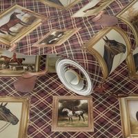 vintage equestrian wine plaid frames